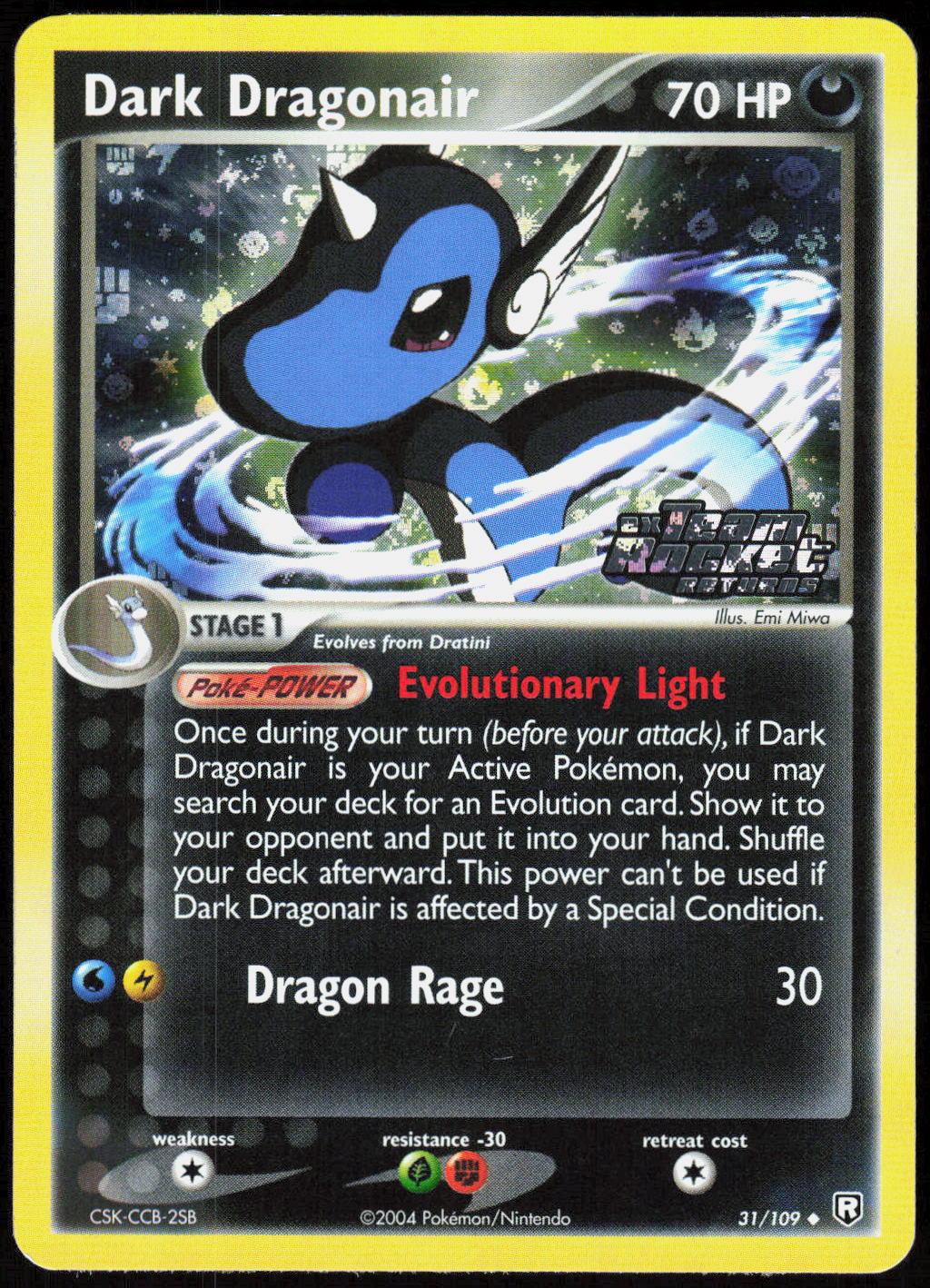Dark Dragonair 31/109 Uncommon Team Rocket Returns Pokemon Reverse Holo NM