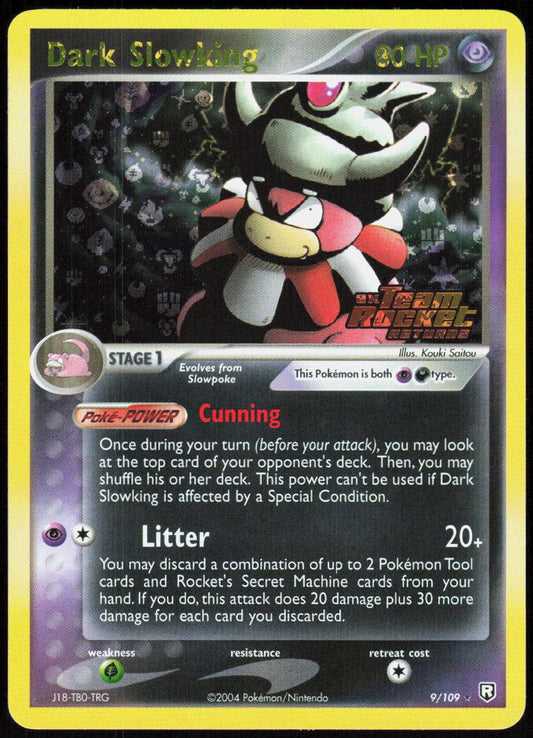 Dark Slowking 9/109 Rare Team Rocket Returns Pokemon Reverse Holo Near Mint