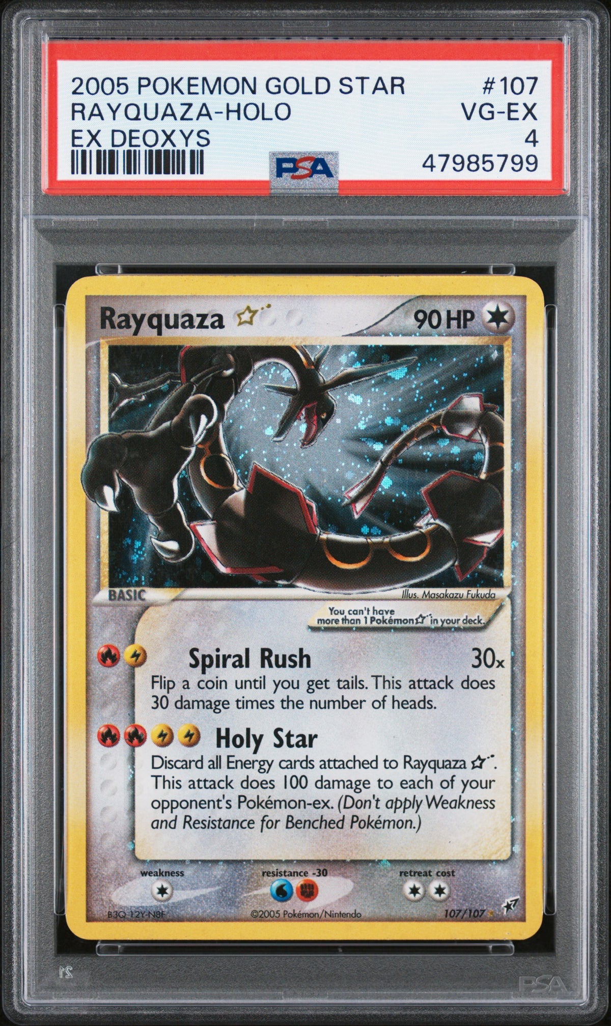 Rayquaza Gold Star 107/107 PSA 4