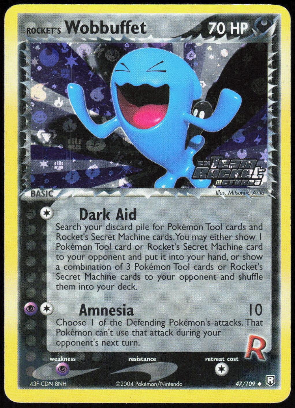Rocket's Wobbuffet 47/109 Uncommon Team Rocket Returns Pokemon Reverse Holo MP